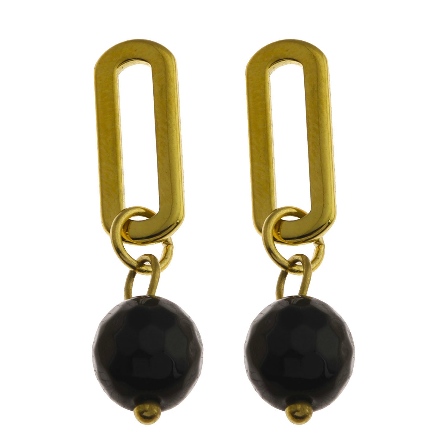 Boucles d'oreilles pendantantes en oxyde de fer noir de DAKATA