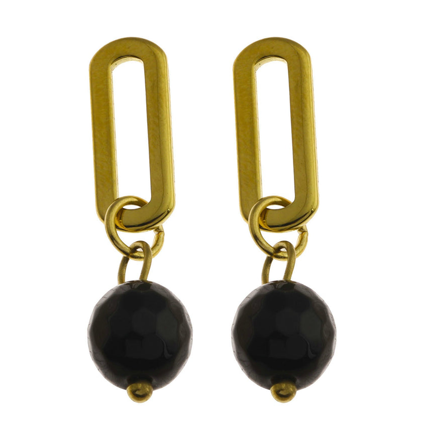 Boucles d'oreilles pendantantes en oxyde de fer noir de DAKATA