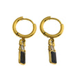 Boucles d'oreilles créoles DALAL, style vintage, avec cristaux noirs et zirconiums.