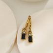 Boucles d'oreilles créoles DALAL, style vintage, avec cristaux noirs et zirconiums.