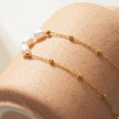 DAMINNA Gold: Dainty Beaded Chain Necklace with Freshwater Pearl Trio