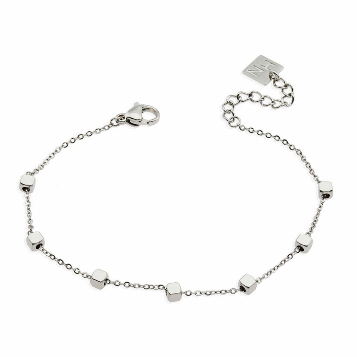 DARBY : Bracelet en argent avec perles carrées