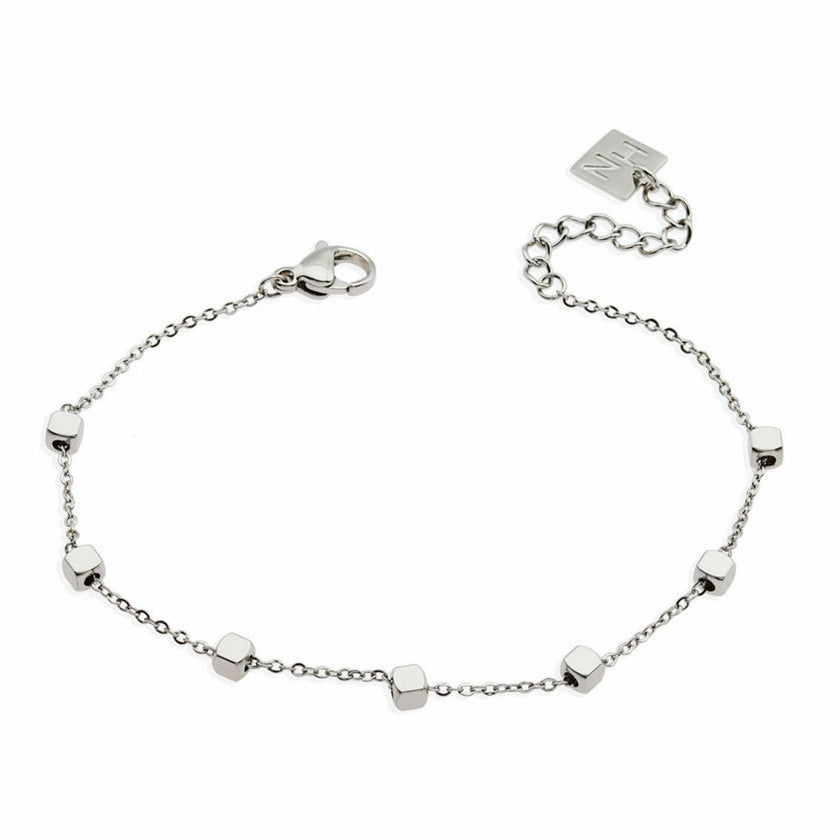 DARBY : Bracelet en argent avec perles carrées