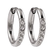 DARCI: Pavé Zirconia Gemstone Embedded Classic Mini Hoop in Silver