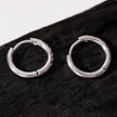 DARCI: Pavé Zirconia Gemstone Embedded Classic Mini Hoop in Silver