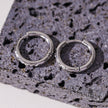 DARCI: Pavé Zirconia Gemstone Embedded Classic Mini Hoop in Silver