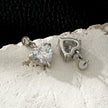 DAROCCA Silver (White Gold): Large Heart Shaped & Mini Solitaire Round Shaped Zirconia Combo Studs