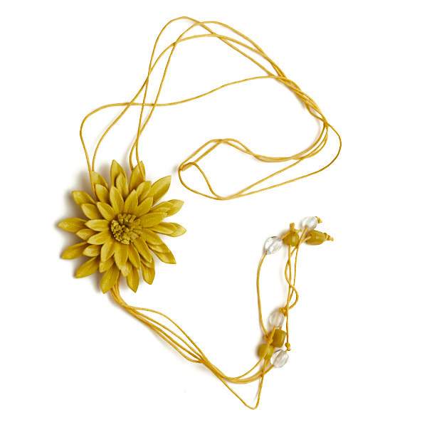 Leather Flower Necklace