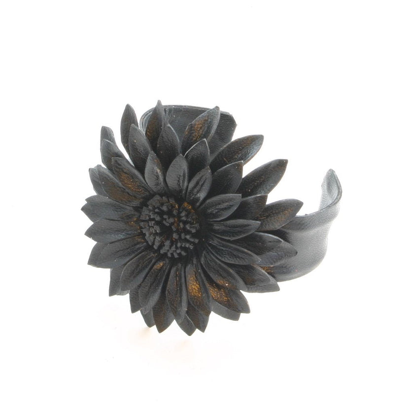 Leather Flower Cuff