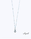Heart Stone Necklaces in silver - various birthstone colours
