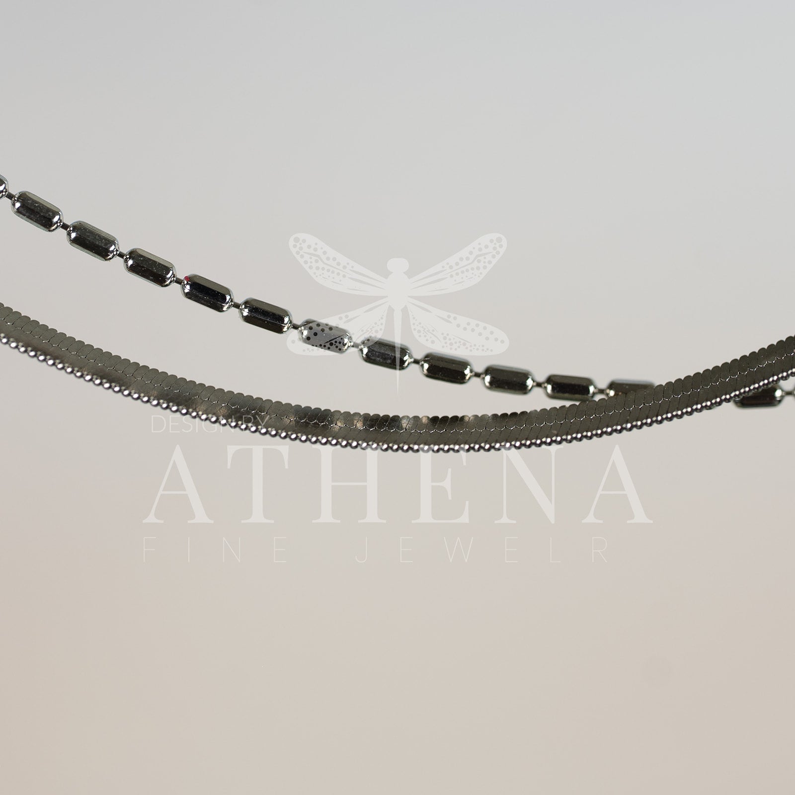 Layering Herringbone Anklet | Sterling Silver with Platinum Plating | Adjustable Fit | Timeless & Modern Jewelry