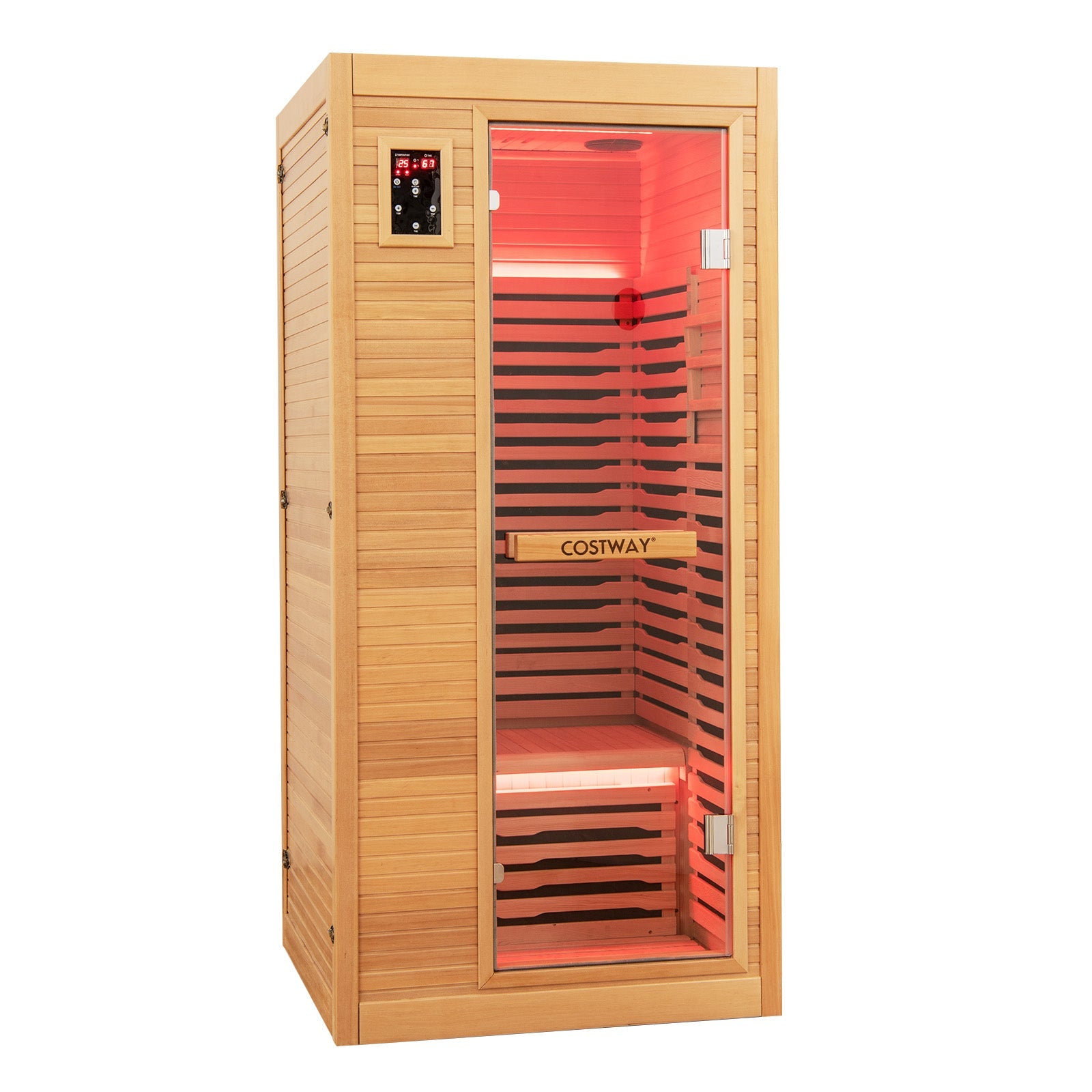PREORDER MAY-Mega Sale-Costway Premium 1 Person 3D Infrared Sauna With Chromotherapy , Bluetooth Speakers and Low EMF, JV11410US, NO DISCOUNT CODE ALLOWED!