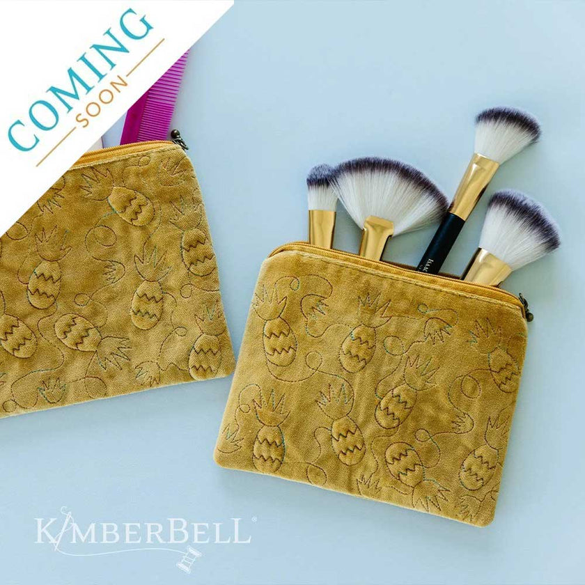 Kimberbell Digital Dealer Exclusive 2022 - Trapunto Pineapple Zipper Pouch - February