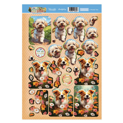 A Woofly Time Decoupage Topper Sheet