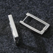 Style DELILAH: Rectangular Mini Hoop Earrings in Silver