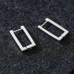 Style DELILAH: Rectangular Mini Hoop Earrings in Silver