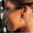 Style DELILAH: Rectangular Mini Hoop Earrings in Silver