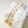 DEMELZA LG: Contemporary Gold Anklet with Delicate Square Beads