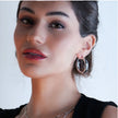 DERIVIER Argent (Or Blanc) : Boucles d'oreilles créoles semi-larges (3,5 cm)