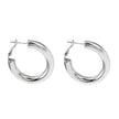 DERIVIER Argent (Or Blanc) : Boucles d'oreilles créoles semi-larges (3,5 cm)