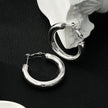 DERIVIER Argent (Or Blanc) : Boucles d'oreilles créoles semi-larges (3,5 cm)