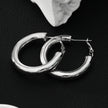 DERIVIER Argent (Or Blanc) : Boucles d'oreilles créoles semi-larges (3,5 cm)
