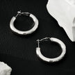 DERIVIER Argent (Or Blanc) : Boucles d'oreilles créoles semi-larges (3,5 cm)