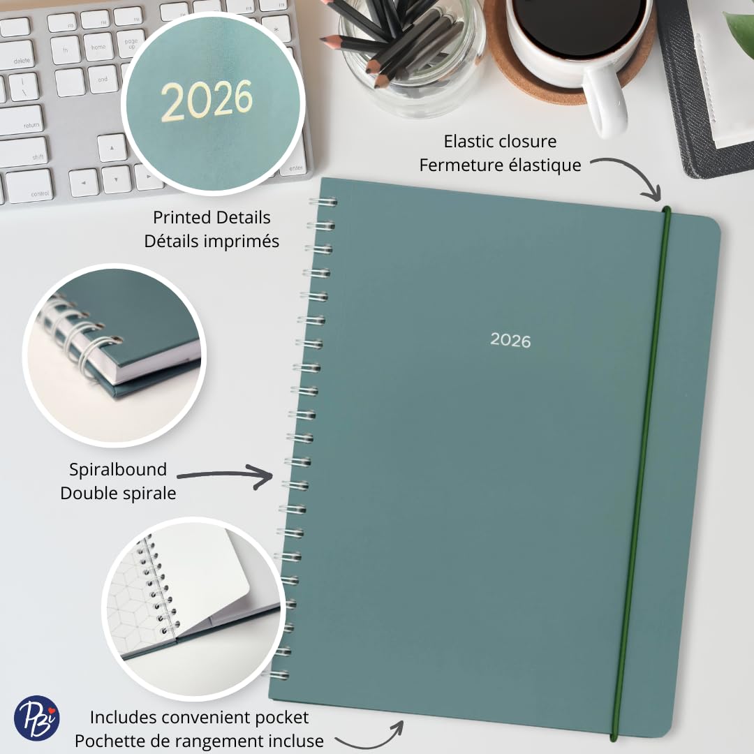 PBI - ANNUAL AGENDA 2026- LARGE 1W/2P- GREEN SAGE