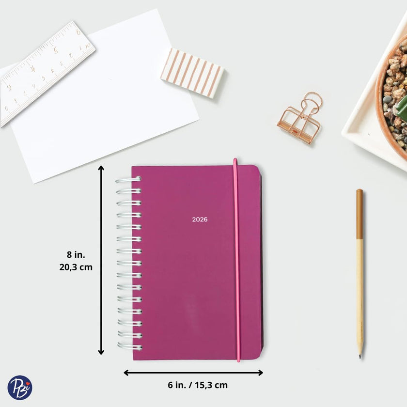 PBI - ANNUAL AGENDA 2026- SMALL 1D/1P- FUCHSIA