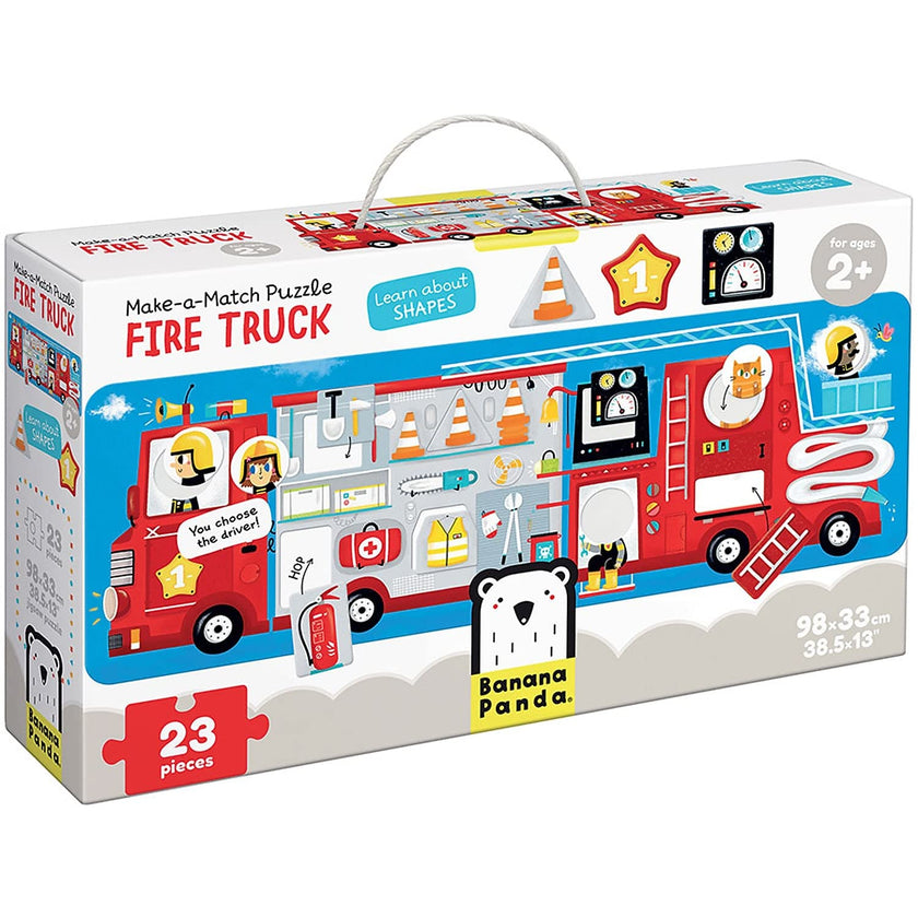 BANANA PANDA - MAKE-A-MATCH - 23pc PUZZLE FIRE TRUCK (2+)