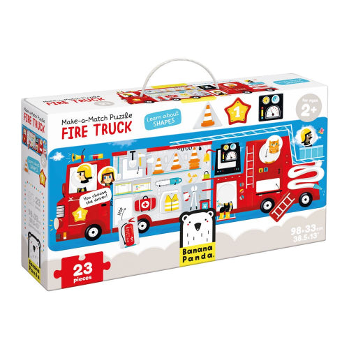 BANANA PANDA - MAKE-A-MATCH - 23pc PUZZLE FIRE TRUCK (2+)