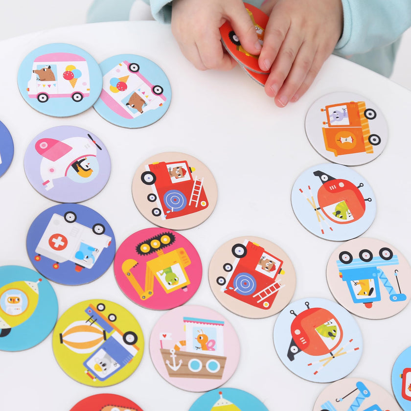 BANANA PANDA - ON-THE-GO MEMORY GAME - VEHICLES - 30 discsÂ  (2+)