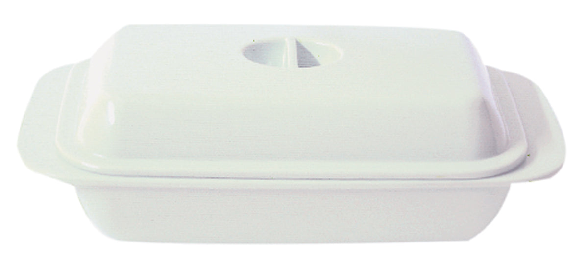 KITCHEN BASICS - Butter Dish White Melamine 19x10.5x7.5cm/7.5x4x3