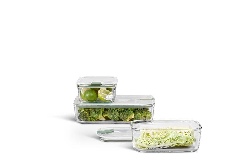 MEPAL - Boîte rectangulaire en verre EASYCLIP 3/ST Grande (2x1000ml/33oz, 2250ml/76oz) N-Sage