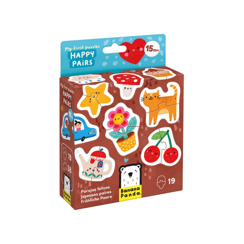 BANANA PANDA - MY FIRST PUZZLES - 2pc x 19 MINI PUZZLES - HAPPY PAIRSÂ  (15m+ )