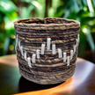 Banana Leaf & Macrame ZigZag Planter Basket
