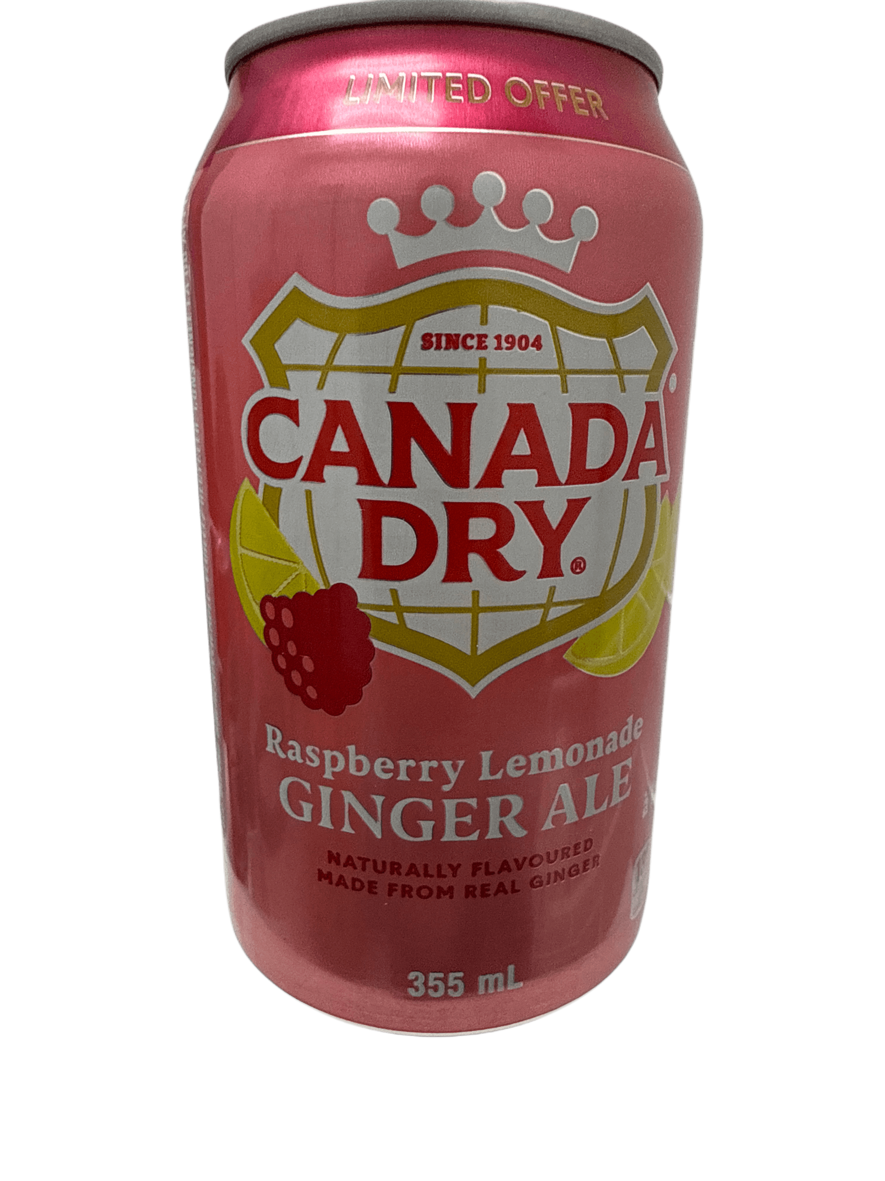 Canada Dry, édition limitée, limonade framboise, bière de gingembre en canette, 355 ml - édition canadienne