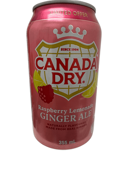 Canada Dry, édition limitée, limonade framboise, bière de gingembre en canette, 355 ml - édition canadienne