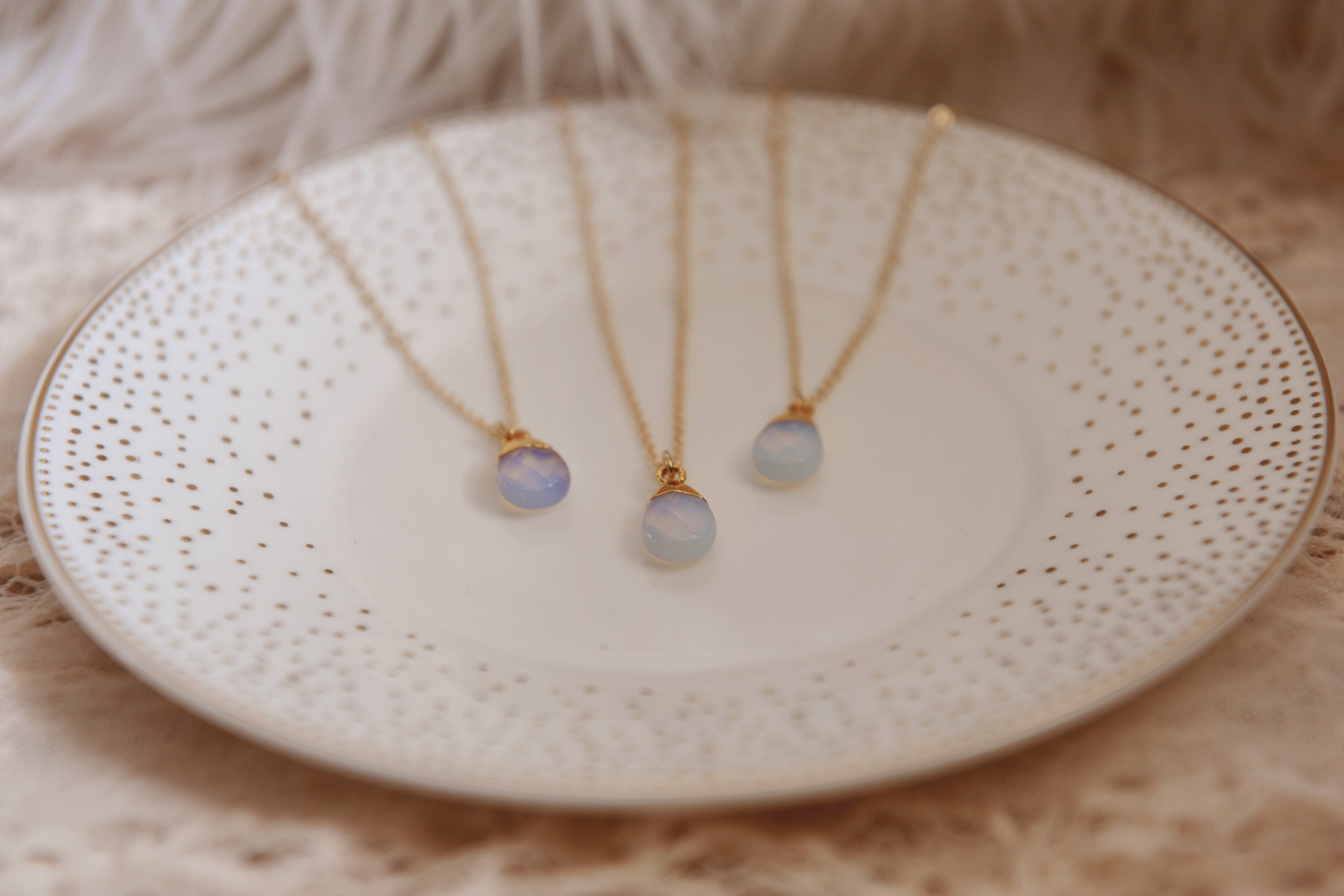 Opalite Faceted Water Drop Necklace