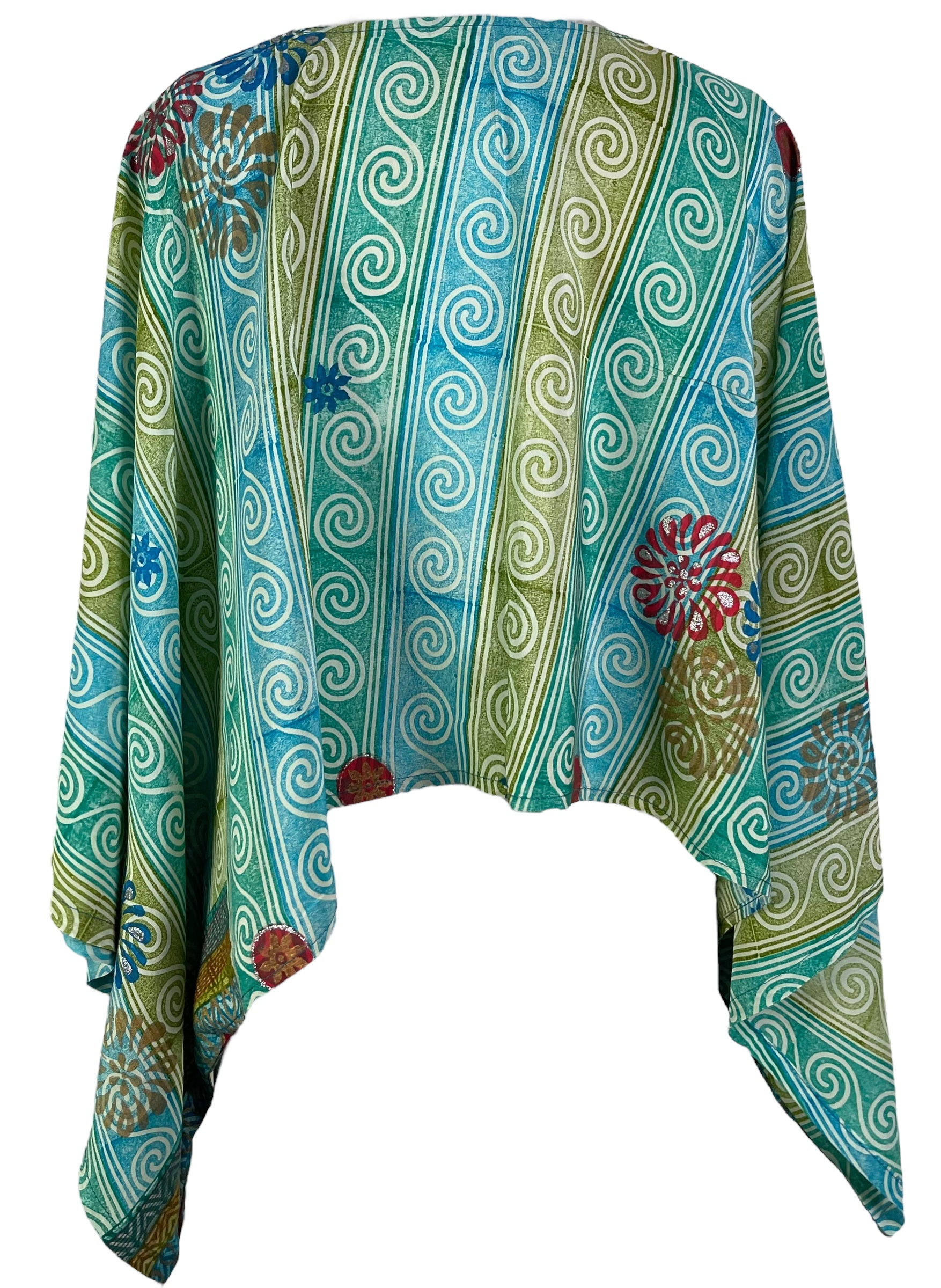KERRI  PRC6537 Avatar Pure Silk Kimono-Sleeved Top