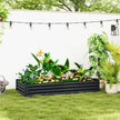 6 x 3 x 1ft Galvanized Raised Garden Bed, Reinforced Outdoor Planter Box with Open Bottom, Dark Grey