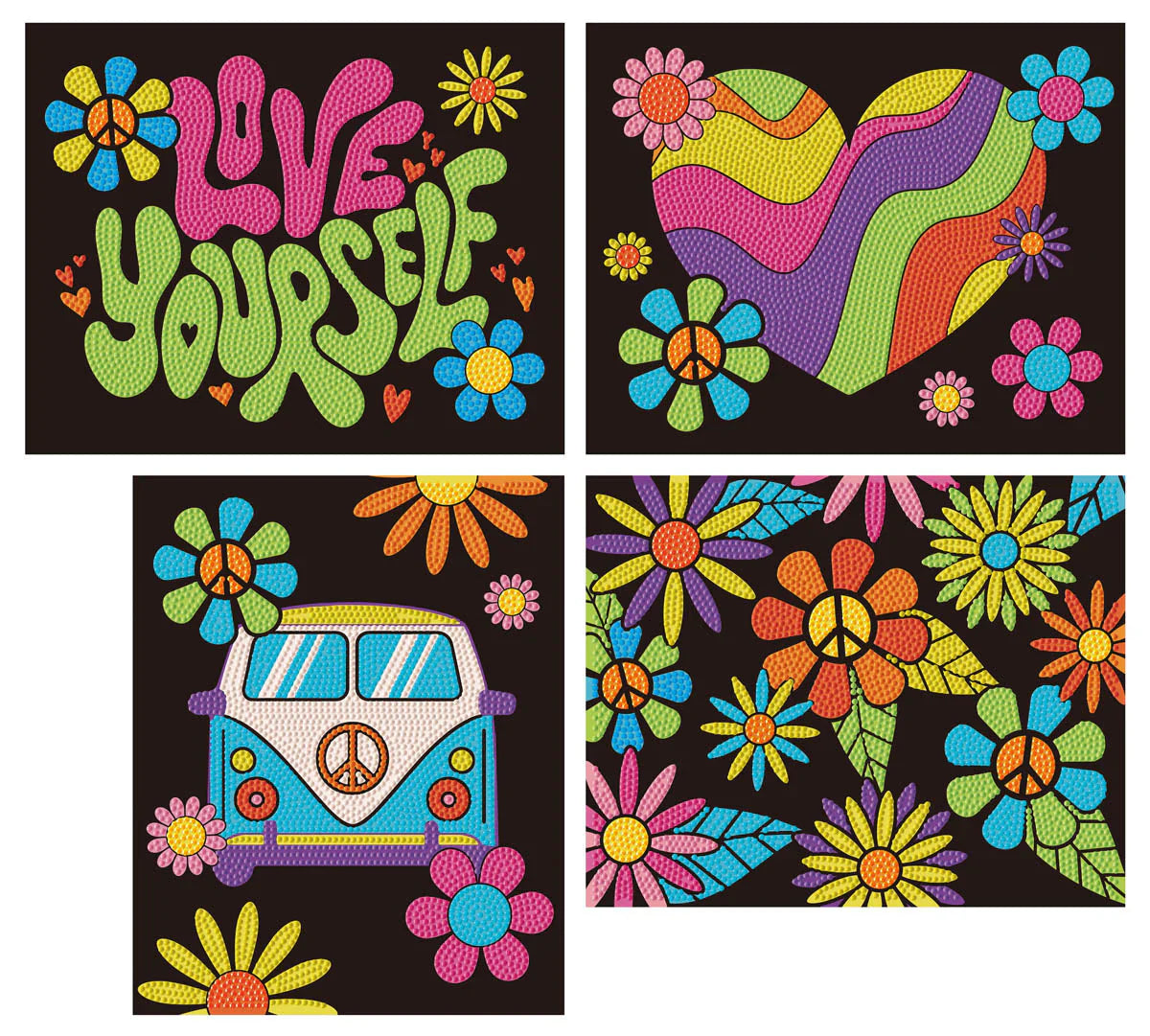 DIAMOND DOTZ - DOTZIES FLOCK - NEON PEACE & LOVE