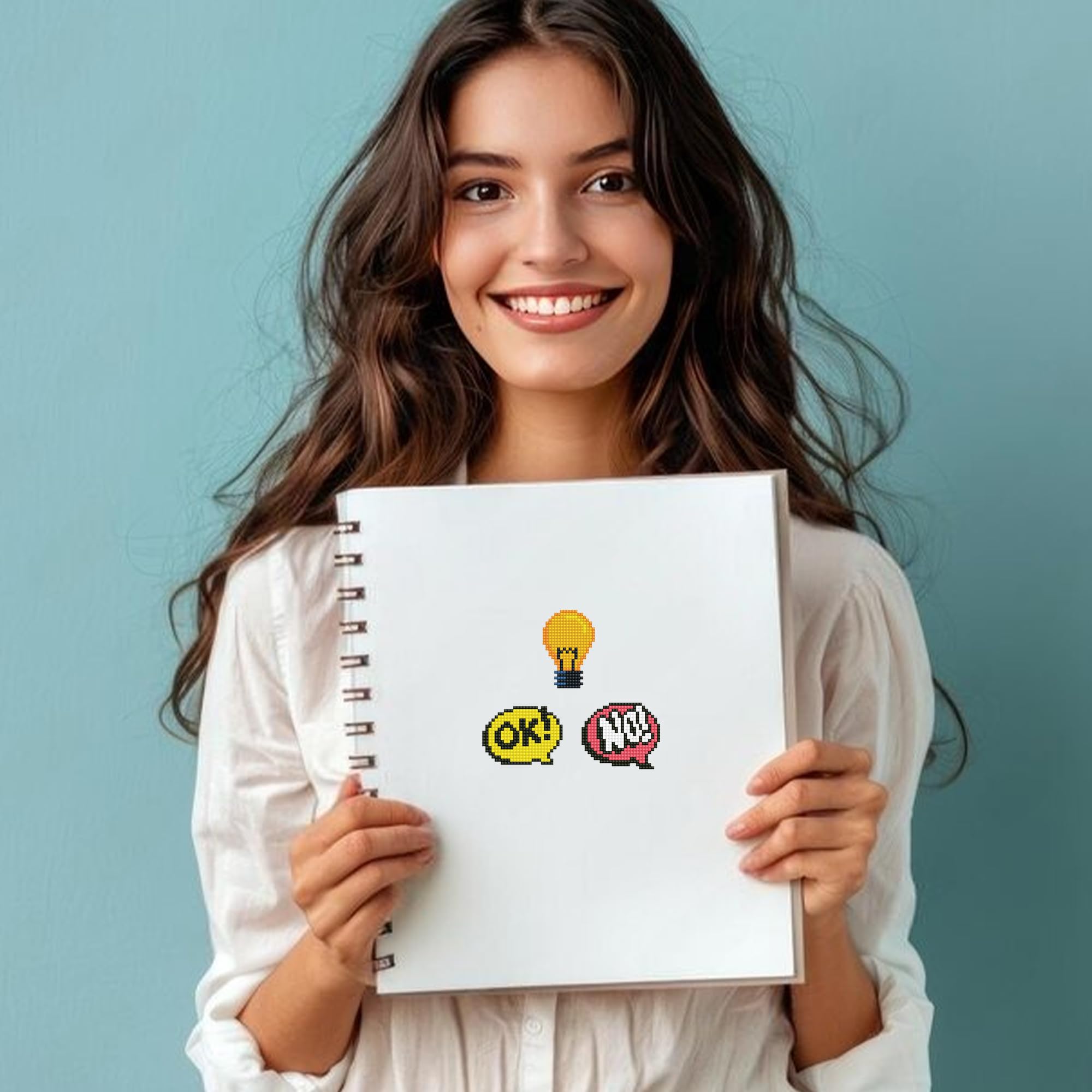 DIAMOND DOTZ - DOTZIES Stickers - Hmmm - Ok! - Light Globe - No!