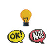 DIAMOND DOTZ - DOTZIES Stickers - Hmmm - Ok! - Light Globe - No!