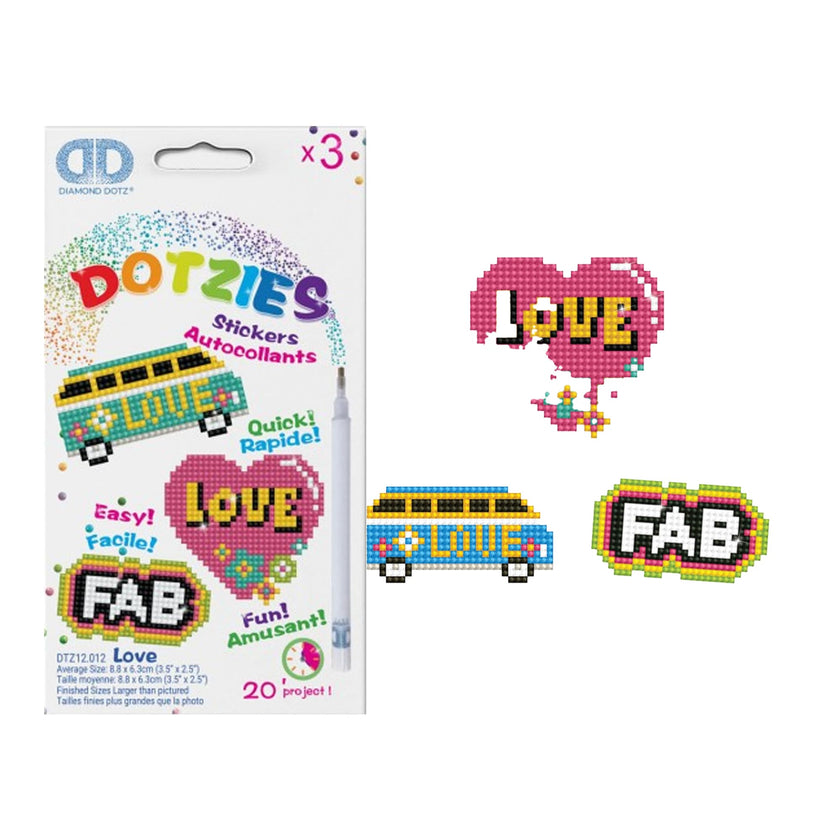 DIAMOND DOTZ - DOTZIES Stickers - Love