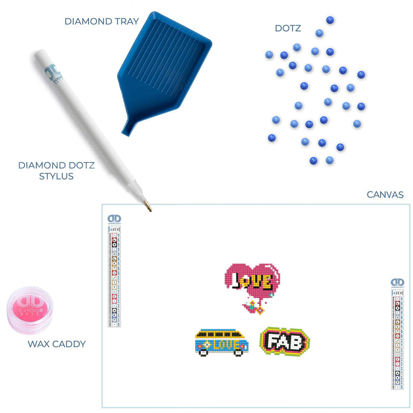 DIAMOND DOTZ - DOTZIES Stickers - Love