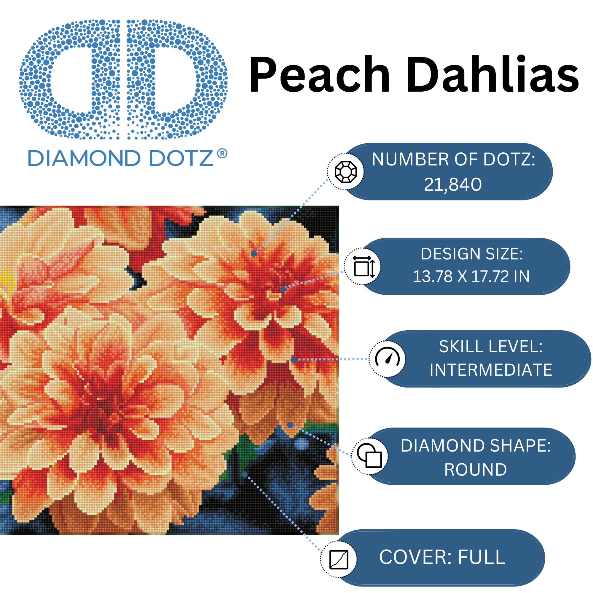 DIAMOND DOTZ - Dahlias Pêches