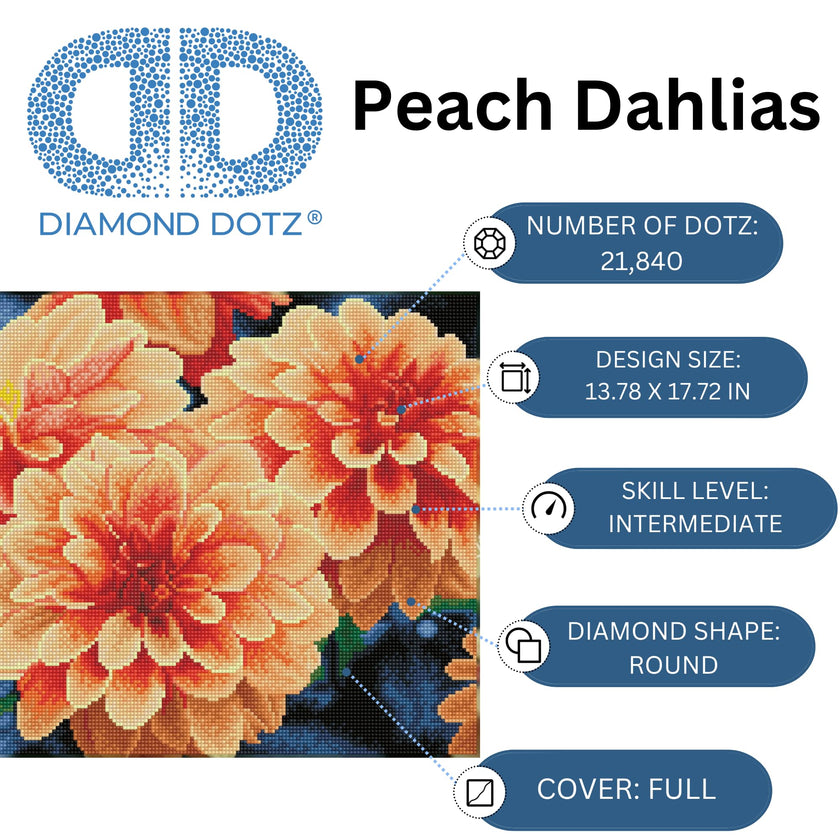 DIAMOND DOTZ - Dahlias Pêches