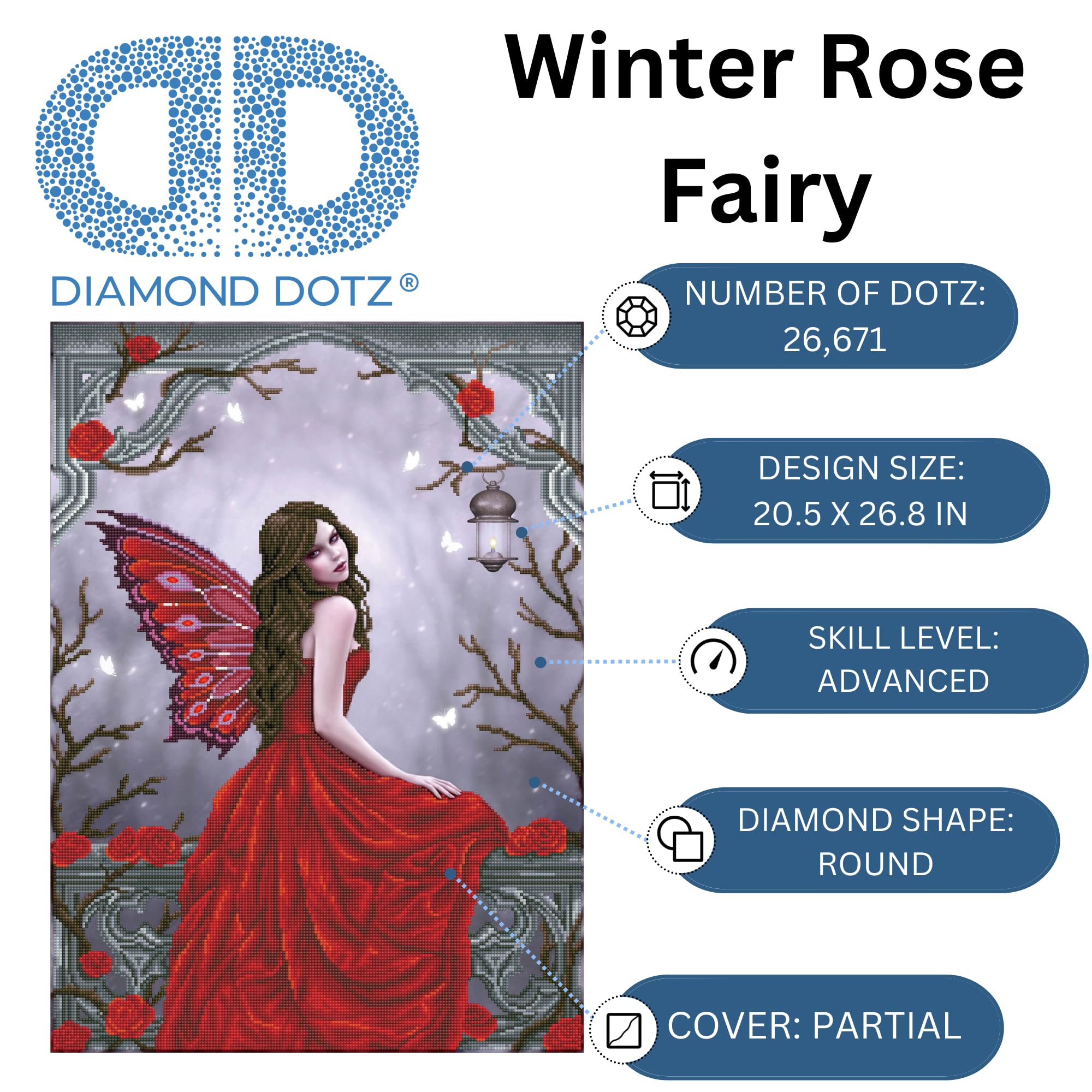 DIAMOND DOTZ - Winter rose fairy