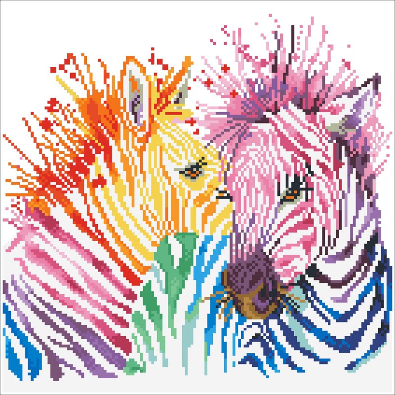 DIAMOND DOTZ - maRainbow Zebras